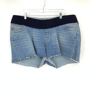 ASOS Denim Cut Off Jean Shorts Womens Maternity Size 14 Light Wash NEW